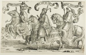 Jehoram, Uzziah, Jotham, tavola tre, da I Dodici Re di Israele da Lucas van Leyden