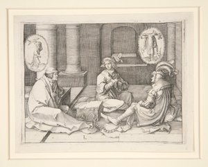 Giuseppe interpreta i sogni in prigione (Gen. 40:5-19) da Lucas van Leyden