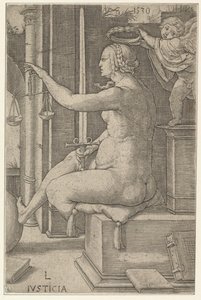Giustizia, dalla serie Le Virtù, 1530 da Lucas van Leyden
