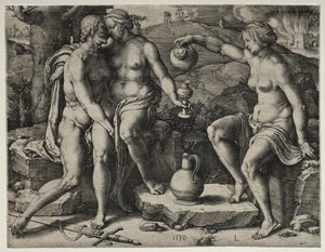 Lot e le Sue Figlie da Lucas van Leyden