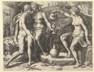 Lot e le sue figlie da Lucas van Leyden