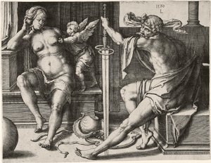 Marte, Venere e Cupido da Lucas van Leyden