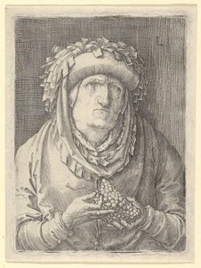 Vecchia donna con uva da Lucas van Leyden