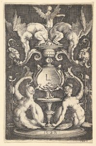 Pannello ornamentale con due sirene da Lucas van Leyden