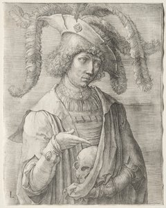 Ritratto di un giovane con un teschio da Lucas van Leyden
