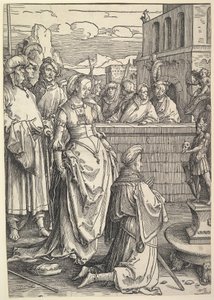 Salomone che adora un idolo da Lucas van Leyden