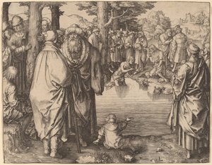 Il battesimo di Cristo nel Giordano da Lucas van Leyden