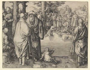 Il battesimo di Cristo nel fiume Giordano da Lucas van Leyden