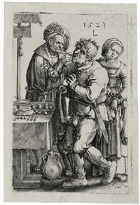 Il Dentista, 1523 da Lucas van Leyden