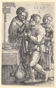 Il dentista, 1523 da Lucas van Leyden