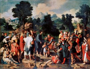 La guarigione del cieco di Gerico, Pannello centrale, 1531 da Lucas van Leyden