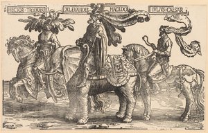 I Nove Eroi: Ettore di Troia, Alessandro di Macedonia, Giulio Cesare, 1515-1517 da Lucas van Leyden