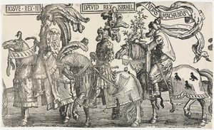 I Nove Eroi: Giosuè, Davide, Giuda Maccabeo, 1515-1517 da Lucas van Leyden