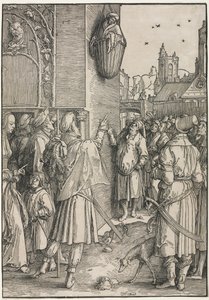 Il Potere delle Donne: Il Poeta Virgilio Sospeso in un Cestino, c. 1512 da Lucas van Leyden