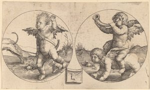 Due Cupidi in due cerchi da Lucas van Leyden