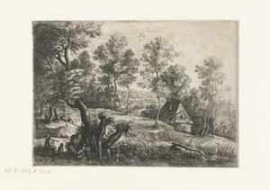 Paesaggio con una casa e un pozzo, Cinque paesaggi (titolo della serie) da Lucas van Uden