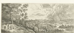 Paesaggio con un acquazzone da Lucas van Uden