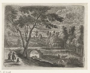 Paesaggio con una rovina di un ponte da Lucas van Uden