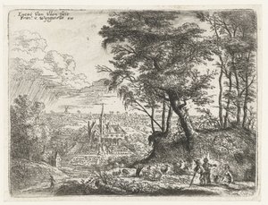 Paesaggio con in lontananza una villa da Lucas van Uden