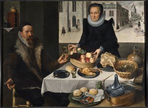 Doppio ritratto di una coppia anziana da Lucas van Valckenborch