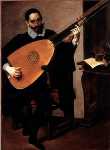 Ritratto del Musicista della Cappella Ducale Gerolamo Gallo Dipinto di Luciano Borzone (1590-1645) Genova, Galleria di Palazzo Bianco