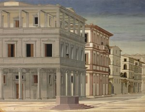 Veduta di una città ideale, o La città di Dio, dopo il 1470 (dettaglio) da Luciano Laurana