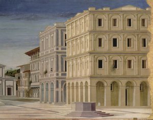 Veduta di una città ideale, o La città di Dio, dopo il 1470 (dettaglio) da Luciano Laurana
