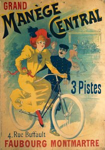 Grand Manege Central, poster pubblicitario per pista ciclabile che raffigura una donna in bicicletta