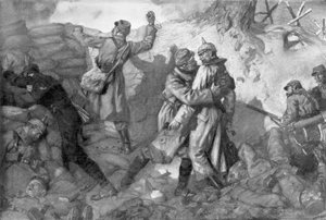 La conquista del forte, Notre-Dame de Lorette, Artois, Francia, 1915, 1926 da Lucien Jonas