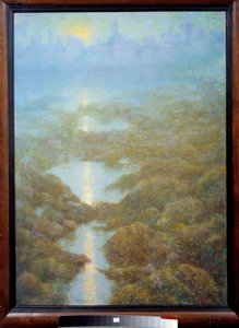 “Mia madre, una sera, vide la città di Ys (Is)” Paesaggio di nebbia e fiume da Lucien Levy Dhurmer