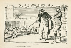 Illustrazione in Le Rire, 04/05/12 - Protectorat colonisation (incisione)