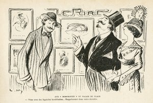 Illustrazione in Le Rire, no 481, 27/04/12 - Al ""Humorists"" del Palais des glaces - Salon des independants Humoristes (incisione) da Lucien Metivet