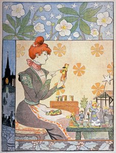 Pittura di santons in Provenza. 1898 (Illustrazione) da Lucien Metivet
