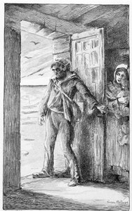 illustrazione per la canzone "le retour du marin" (incisione) da Lucien Metivet