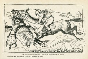 Illustrazione in Le Rire, 28/06/13 Il colpo della suffragetta, di questa piccola pazza di Jaures da Lucien Metivet