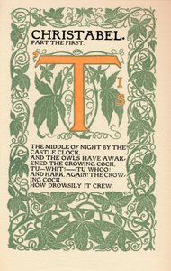Eragny Press: Pagina di apertura di Christabel di Coleridge, 1895-1914 da Lucien Pissaro