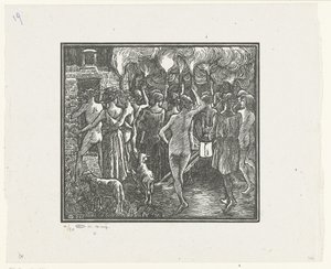 La processione con le torce da Lucien Pissarro