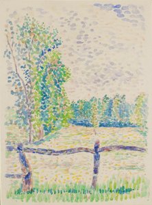 La Barriere, Prati di Eragny, c. 1886 da Lucien Pissarro