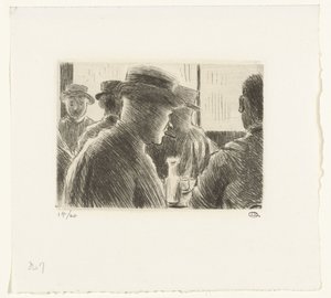Uomini in un caffè da Lucien Pissarro