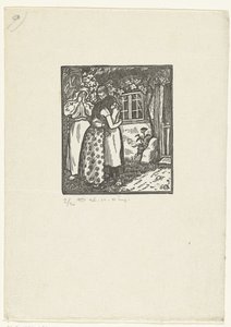 Ruth e Naomi si abbracciano da Lucien Pissarro
