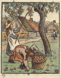 La raccolta delle mele da Lucien Pissarro