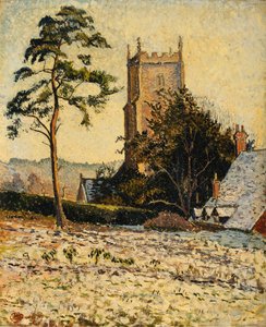 La chiesa a East Knoyle, disgelo da Lucien Pissarro