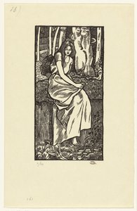 Donna nel bosco da Lucien Pissarro