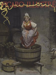 La vendemmia di Jeanneton. Copertina di Le Figaro Illustré, novembre 1895 da Lucius Rossi
