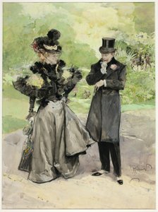 Un uomo e una donna in un parco da Luděk Marold