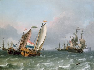 Navi olandesi in un mare mosso