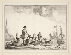 Porto con Marinai e un Venditore di Pesce da Ludolf Backhuysen