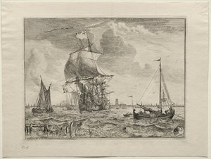 Scena marina con Amsterdam in lontananza da Ludolf Backhuysen