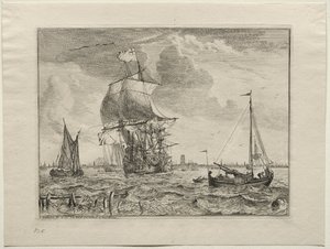 Scena Marina con Amsterdam in Lontananza, 1701 da Ludolf Backhuysen