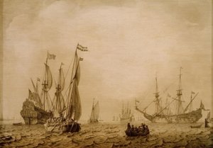 Navi alla rada di Vlissingen (?) da Ludolf Backhuysen
